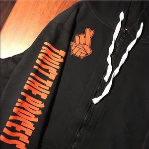 Orange on black TTP Zip up hoodie